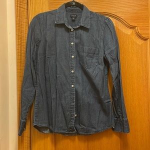 JCREW dark wash denim button down